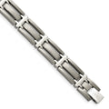 Chisel Titanium Brushed and Polished 8.75 inch Bracelet, 8.75 x 10 mm, 24.62 g