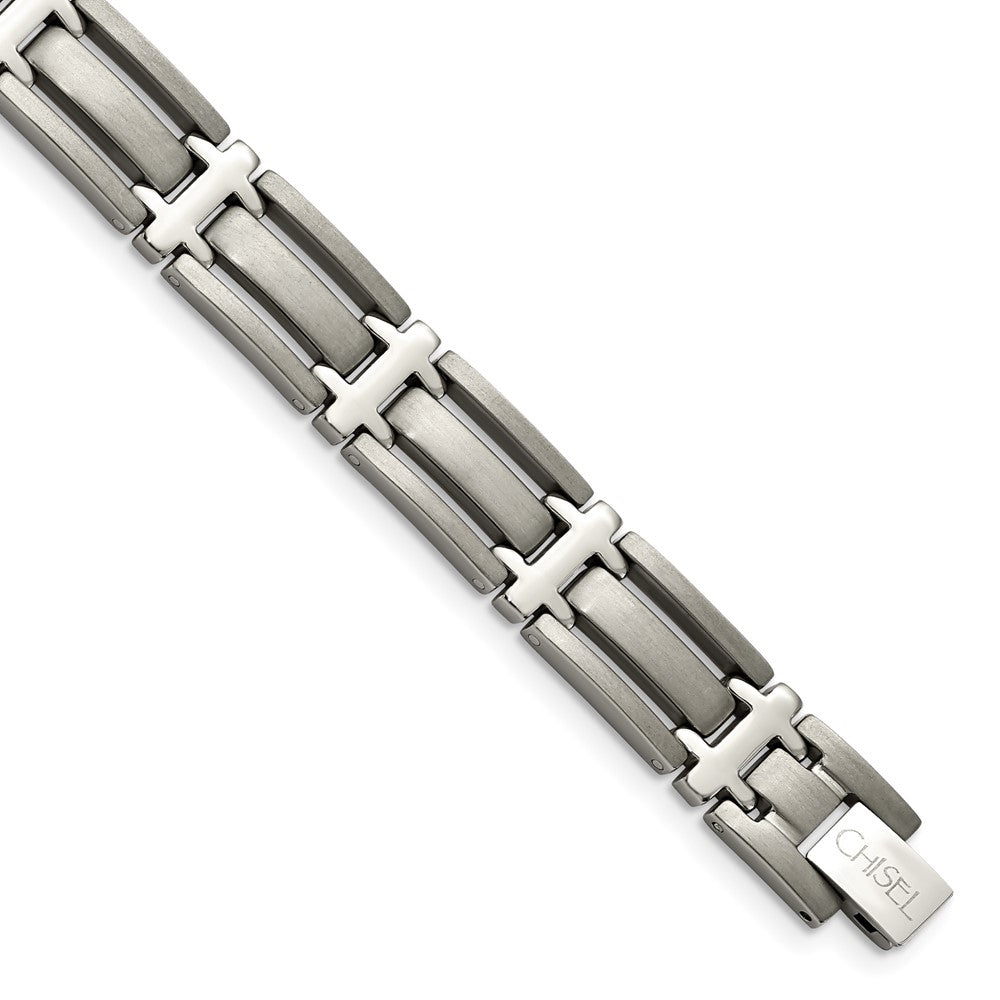 Chisel Titanium Brushed and Polished 8.75 inch Bracelet, 8.75 x 10 mm, 24.62 g
