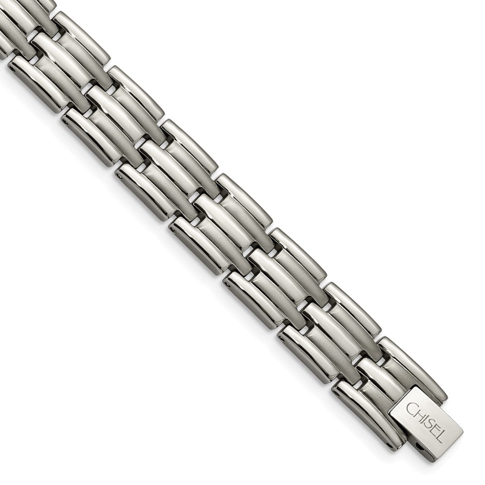 Chisel Titanium Brushed and Polished 8.5 inch Bracelet, 8.5 x 11 mm