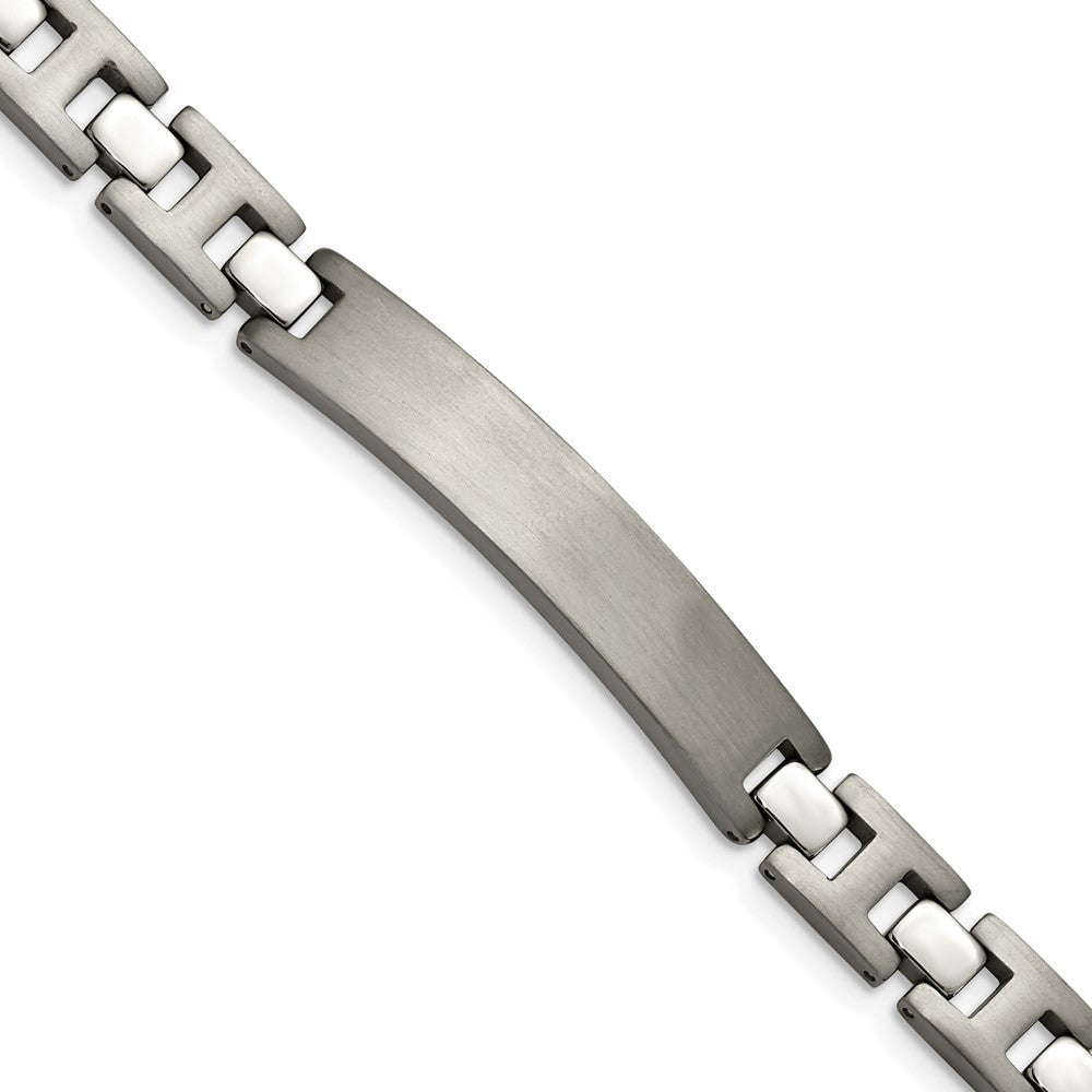 Chisel Titanium Brushed and Polished 8.5 inch ID Bracelet, 8.5 x 8 mm
