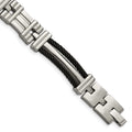 Chisel Titanium Polished Black IP-plated 8.5 inch Bracelet, 8.5 x 10 mm