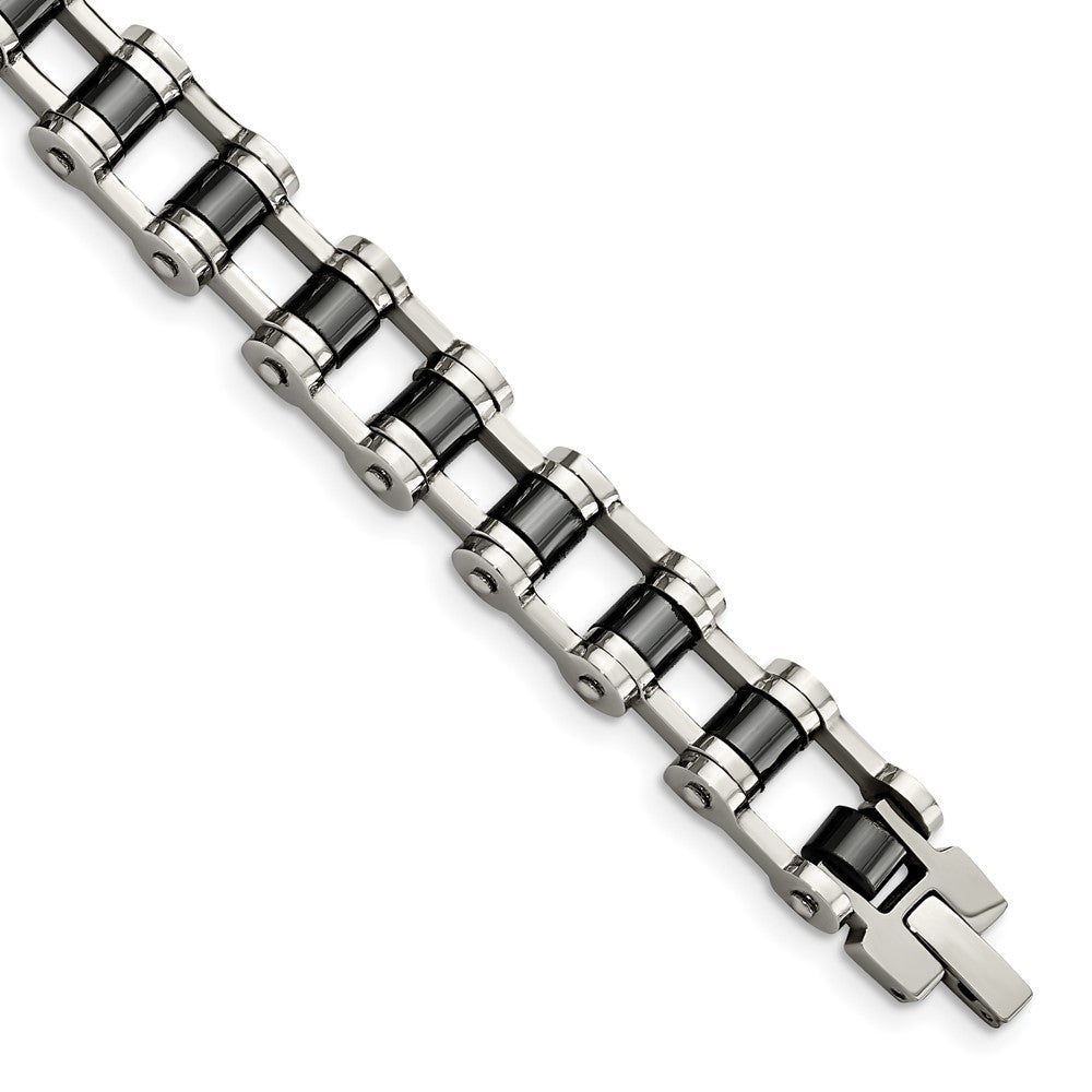 Chisel Stainless Steel Polished with Magnetic Links 8.5 inch Bracelet, 8.5 x 10 mm
