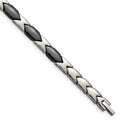 Chisel Titanium Polished with Black Ceramic 7.5 inch Bracelet, 7.5 x 7 mm