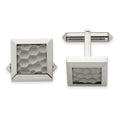 Chisel Titanium Polished and Hammered Cuff Links