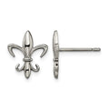 Chisel Titanium Polished Fleur de lis Post Earrings, 13 x 11 mm