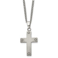 Chisel Titanium Brushed Cross 22 inch Necklace, 22 x 18 mm