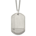 Chisel Titanium Brushed with .01 carat Diamond Dog Tag 22 inch Necklace, 0.015 ct, 22 x 28 mm
