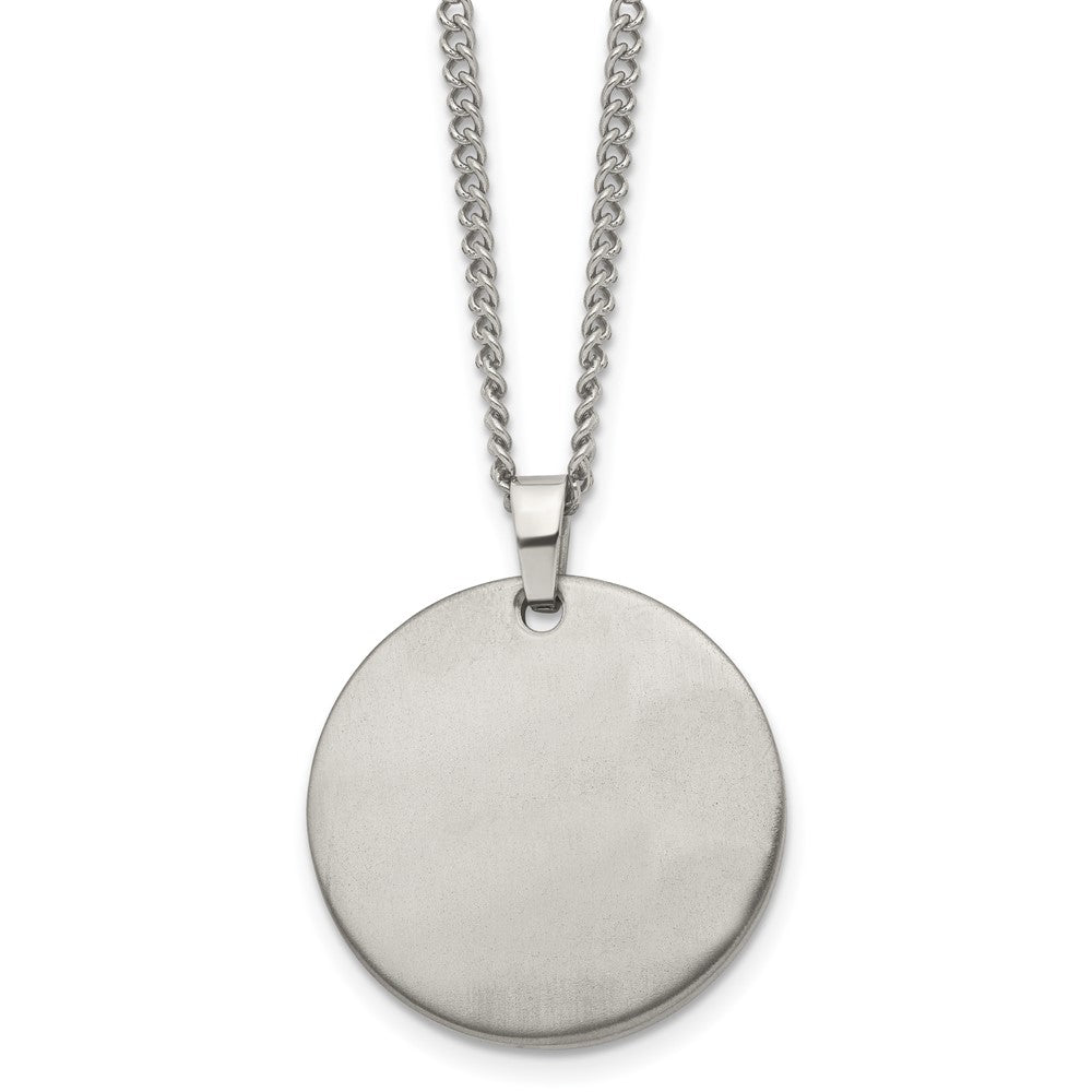 Chisel Titanium Brushed 22 inch Necklace, 22 x 26 mm
