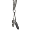 Titanium/Ster.Sil Black Ti Polished Etched Spear 4 Chain Necklace, 18 mm