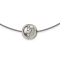Chisel Titanium CZ Pendant with Polished Stainless Steel 17 inch Wire Necklace, 17 x 15 mm