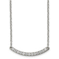 Chisel Titanium Polished with CZ Bar 20.5 inch Necklace, 20.5 x 3.2 mm