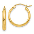 14k 2.75x17mm Round Tube Hoop Earrings, 17 x 2.75 mm