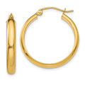 14k 3.75x21mm Round Tube Hoop Earrings, 21 x 3.75 mm