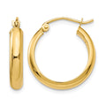14k 3.75x20mm Round Tube Hoop Earrings, 16 x 3.75 mm
