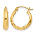 14k 3.75x17mm Round Tube Hoop Earrings, 17 x 3.75 mm