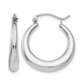 14k White Gold Polished Hoop Earrings, 15 x 4 mm