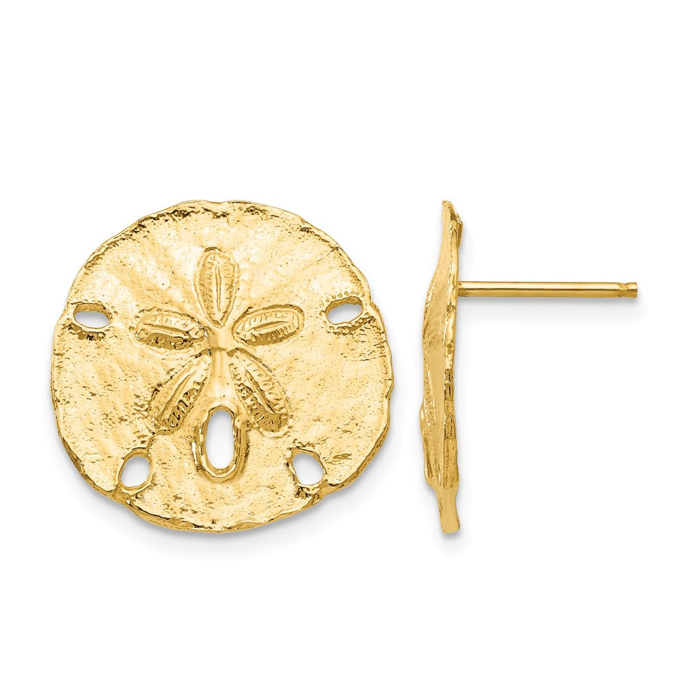 14k Large Sanddollar Post Earrings, 16 x 16 mm