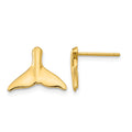 14k Whale Tail Post Earrings, 10 x 12 mm