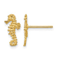 14K Mini Left and Right Seahorse Post Earrings, 13 x 7 mm