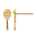 14k Mini Tennis Racquet with Ball Post Earrings, 14 x 5 mm