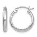 14k White Gold 2.75x16mm Polished Tube Hoop Earrings, 15 x 2.75 mm