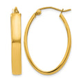 14k 4x30mm Lightweight Oval Tube Hoop Earrings, 27.75 x 4 mm