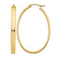 14k 4x48mm Lightweight Oval Tube Hoop Earrings, 42 x 4 mm