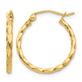 14k Twist Polished Hoop Earring, 15 x 2 mm