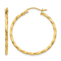 14k Twist Polished Hoop Earring, 26 x 2 mm