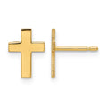 14k Polished Cross Post Earrings, 9 x 7 mm