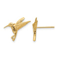 14k Hummingbird Post Earrings, 13 x 16 mm