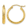 14K 2.8x18mm Diamond-cut Tube Hoop Earrings, 18 x 2.5 mm