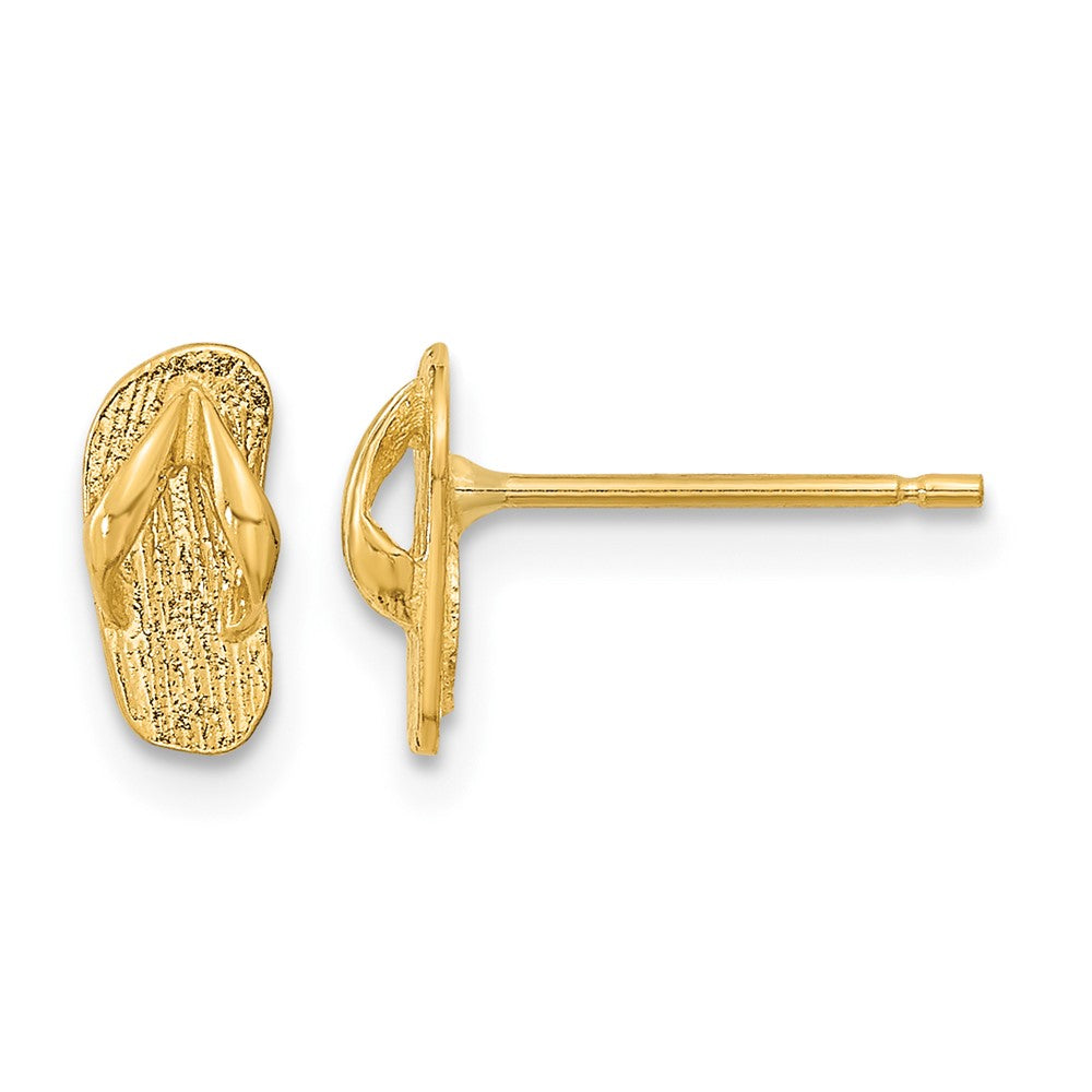 14k Polished Flip-Flop Post Earrings, 9 x 4 mm