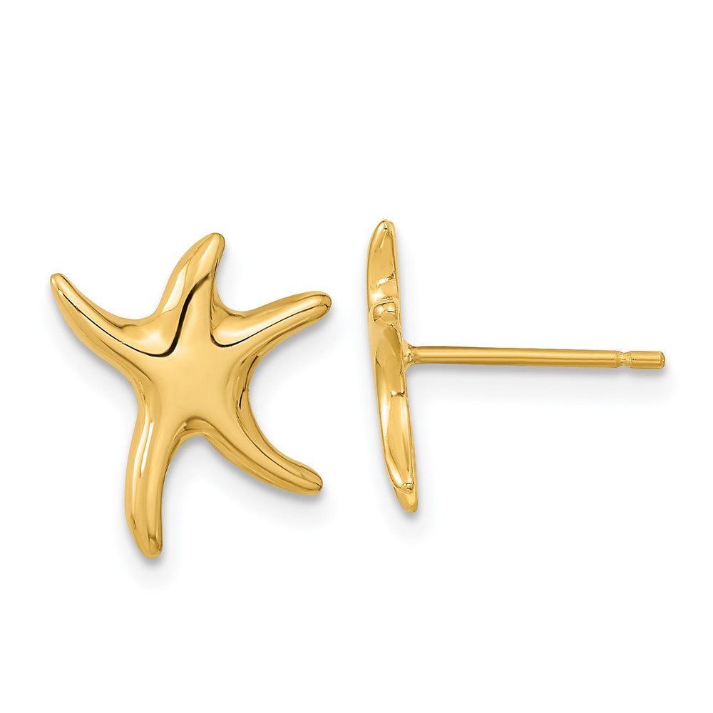 14k Polished Starfish Post Earrings, 12 x 11 mm