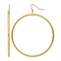 14k Tube Hoop Dangle Earrings, 50 x 2 mm