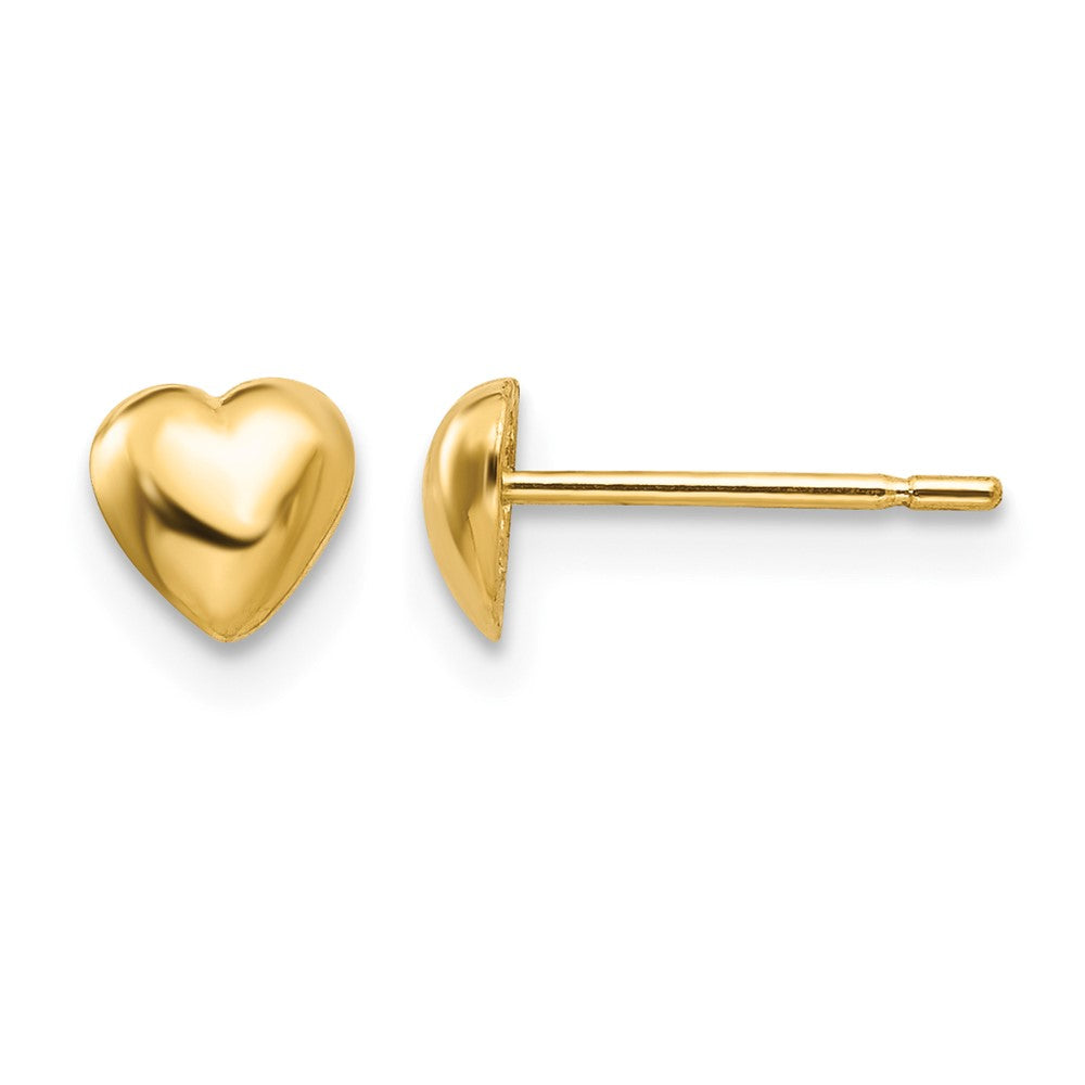 14K Polished Heart Post Stud Earrings, 5 x 5 mm, 0.65 g