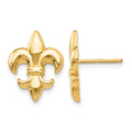 14k Polished Fleur-De-Lis Post Earrings, 15 x 11 mm