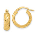 14k Polished Fancy Hoops, 17 x 5 mm
