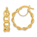 14k Polished Cable Link Circle Hoop Earrings, 21.4 x 19.1 mm