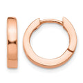 14k Rose Gold Round Hinged Hoop Earrings, 13.5 x 2.5 mm
