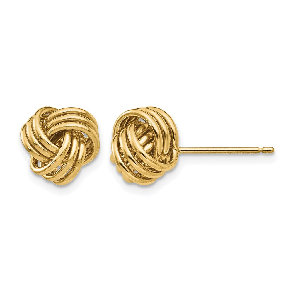 14k 9mm Polished Triple Love Knot Post Earrings, 9 x 9 mm