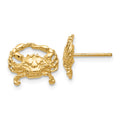 14k Polished Crab Post Earrings, 10 x 12 mm