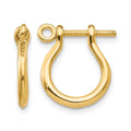 14k  3-D Shackle Link Screw Earrings, 15 x 3 mm