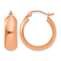 14k Rose Gold 7x21mm Polished Hoop Earrings, 21 x 7 mm