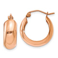 14k Rose Gold 7x19mm Polished Hoop Earrings, 21 x 7 mm