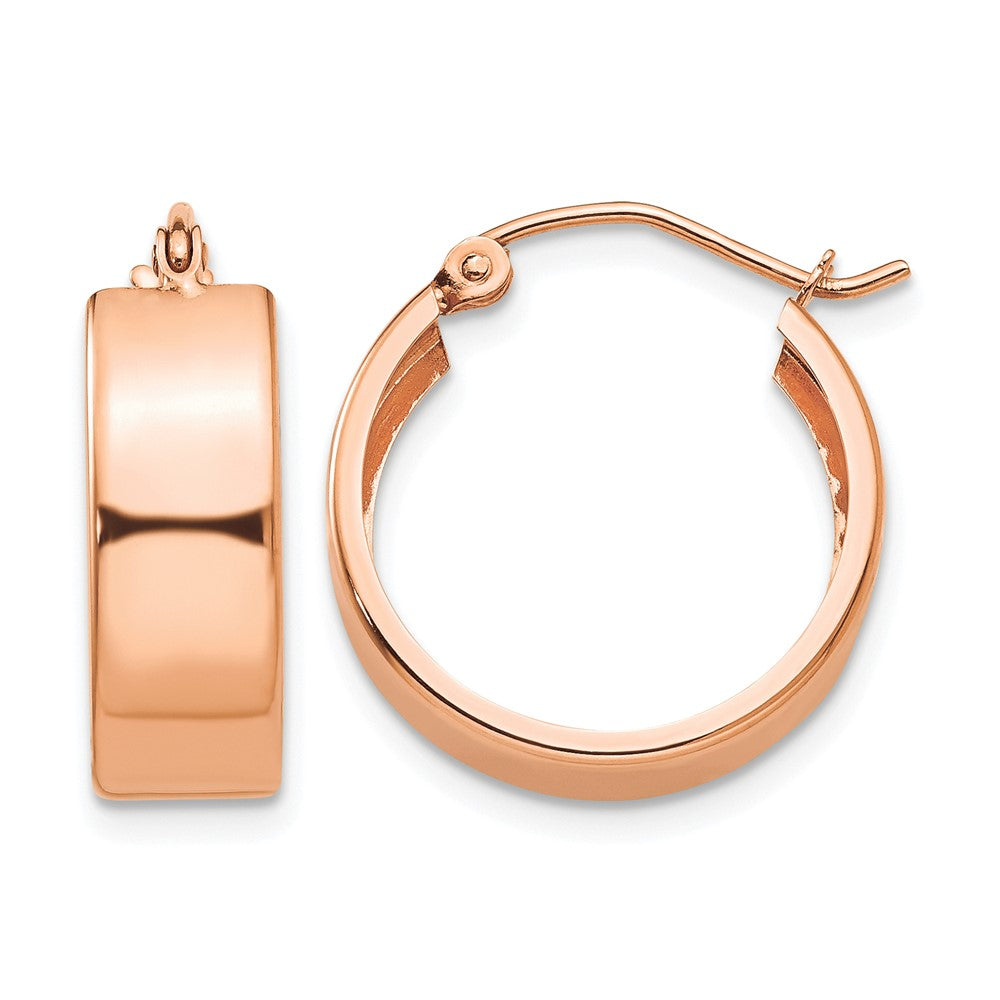 14k Rose Gold 5.5x18mm Polished Hoop Earrings, 16 x 5 mm