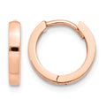 14k Rose Gold Round Hinged Hoop Earrings, 11 x 2 mm