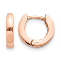 14k Rose Gold Round Hinged Hoop Earrings, 9.5 x 2 mm