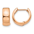 14K Rose Gold Hinged Hoop Earrings, 12 x 4.5 mm