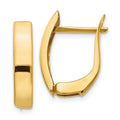 14K Gold Polished Hinged Post Earrings, 17 x 5 mm